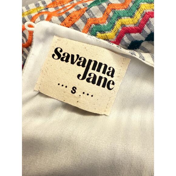 Savanna Jane Boho Sleeveless Embroidered Lined Dress Summer Spring S - Picture 3 of 12